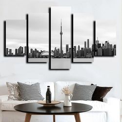 famous building city nature 5 pieces canvas wall art, large framed 5 panel canvas wall art