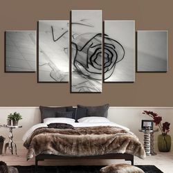 glass rose nature 5 pieces canvas wall art, large framed 5 panel canvas wall art