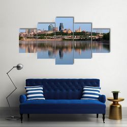 kansas city skyline nature 5 pieces canvas wall art, large framed 5 panel canvas wall art