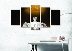 lincoln memorial nature 5 pieces canvas wall art, large framed 5 panel canvas wall art