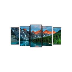 mountain scene love nature amazing photography forest nature 5 pieces canvas wall art, large framed 5 panel canvas wall