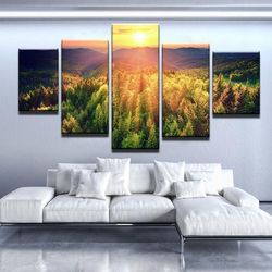 mountain woods nature 5 pieces canvas wall art, large framed 5 panel canvas wall art