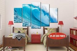 ocean photography nature 5 pieces canvas wall art, large framed 5 panel canvas wall art