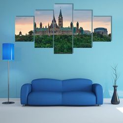 ottawa city skyline nature 5 pieces canvas wall art, large framed 5 panel canvas wall art