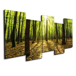 shine between the wood nature 5 pieces canvas wall art, large framed 5 panel canvas wall art