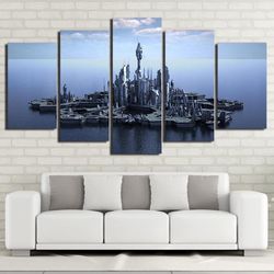 stargate atlantis landscape 5 pieces canvas wall art, large framed 5 panel canvas wall art