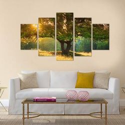 sweet trees nature 5 pieces canvas wall art, large framed 5 panel canvas wall art