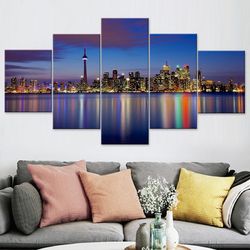 toronto city nature 5 pieces canvas wall art, large framed 5 panel canvas wall art