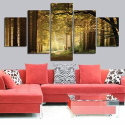 tree 61 nature 5 pieces canvas wall art, large framed 5 panel canvas wall art