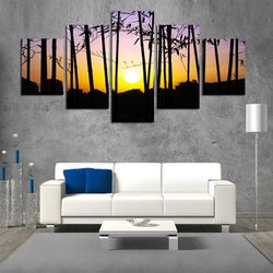 tree 62 nature 5 pieces canvas wall art, large framed 5 panel canvas wall art