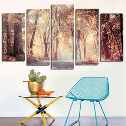 tree 74 nature 5 pieces canvas wall art, large framed 5 panel canvas wall art