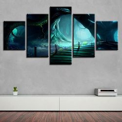 tree nature 5 pieces canvas wall art, large framed 5 panel canvas wall art