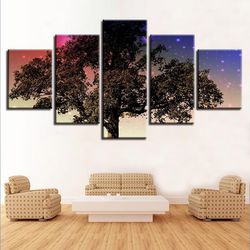 trees nature 5 pieces canvas wall art, large framed 5 panel canvas wall art