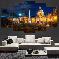 vatican italy large nature 5 pieces canvas wall art, large framed 5 panel canvas wall art