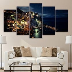 window sky water nature 5 pieces canvas wall art, large framed 5 panel canvas wall art