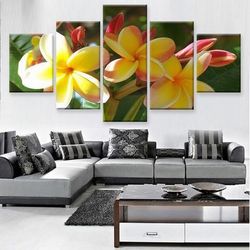 yellow flowers nature 5 pieces canvas wall art, large framed 5 panel canvas wall art
