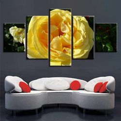 yellower beautiful flowers nature 5 pieces canvas wall art, large framed 5 panel canvas wall art