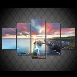 yugo zapadnaya angliya grafstvo 01 nature 5 pieces canvas wall art, large framed 5 panel canvas wall art