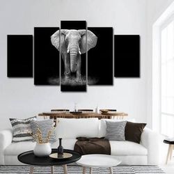 african elephant 2 animal 5 pieces canvas wall art, large framed 5 panel canvas wall art