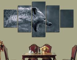 african hyena africa predator modern animal 5 pieces canvas wall art, large framed 5 panel canvas wall art