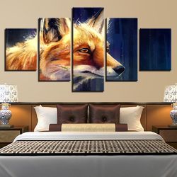 wolf 99 animal 5 pieces canvas wall art, large framed 5 panel canvas wall art