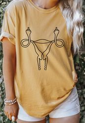 middle finger uterus oversized shirt, green pro choice oversized shirt, roe v wade shirt