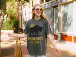 midwest usa oversized tshirt, be the buffalo charge the storm shirt, cross country road trip tee