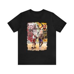 mj vs lebron goat battle vintage unisex jersey t-shirt