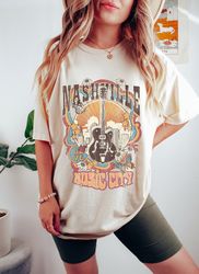 nashville music city oversized tshirt, cowgirl bachelorette shirts, comfort colors tshirt