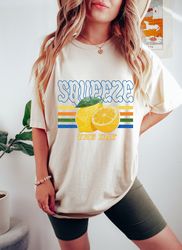 Squeeze The Day Lemon Oversized TShirt, Easy Peasy Lemon Squeezy Shirt, Comfort Colors Summer Shirt