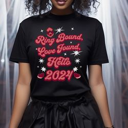 valentine engagement 2024 shirt, retro 2024 new year newly engaged shirt, new year 2024 engagement gift for her shirt, n