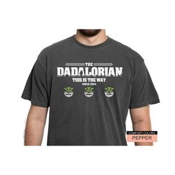 comfort colors fathers day shirt, fathers day gift from wife, custom dadalorian shirt with children names, father day sh