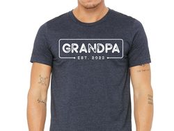custom grandpa tshirt, grandpa est 2024 shirts grandfather baby announcement shirt