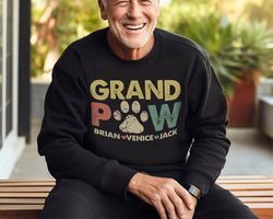 grand paw shirt, custom dogs names shirt, funny gift for dog lover, dog owner shirt, gift for dog grandpa, dog dad
