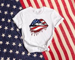 lips 4th of july shirt, woman 4th of july shirt, usa flag shirt, patriotic shirt, american shirt, 4th of july