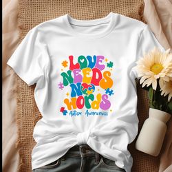 autism awareness love needs no words shirt