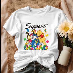 autism support squad winnie the pooh friends shirt, tshirt