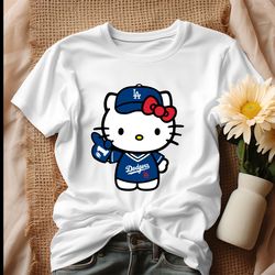 cute hello kitty baseball la dodgers shirt tshirt