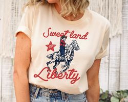 liberty city cowboy 4th of july shirt, sweet land liberty cowboy, western retro cowboy tee, cowboy of the liberty city,