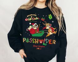 christmas party passholder chip n dale sweatshirt vintage disney xmas t-shirt christmas disney family tee disneyla