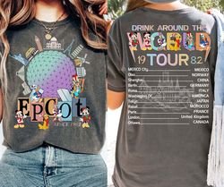 disney mickey and friends epcot christmas sweatshirt drink around the world 2023 t-shirt disney xmas tee dis