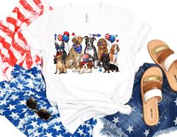 4th of july dog shirt, dog graphic tee, july 4th shirt, independence day tee, patriotic shirt, american dogs shirt