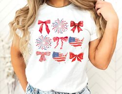 4th of july fireworks and bows shirt, american shirt, fourth of july shirts, cute july 4th shirt, independence day shirt