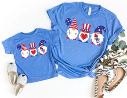 gnome mommy and me 4th of july shirts, mom daughter 4th of july tees, mommy and me independence day outfits, kids toddle