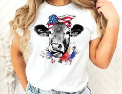 patriotic cow shirt, fourth of july shirt, patriotic shirt, independence day, usa shirt, red white and blue