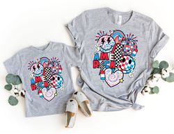 retro america mommy and me shirts, mom daughter 4th of july tees, mommy and me independence day outfits, kids toddler wo