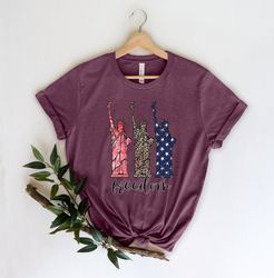 3 statues freedom shirt, cheetah print heart, america,4th of july shirt, american flag,freedom shirt, patriotic shirt,in