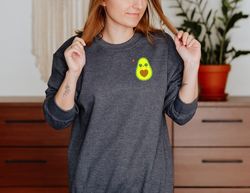 avocado pocket sweatshirt, cute girlfriend team sweatshirt, valentines day sweatshirt, boyfriend birthday gift, minimali