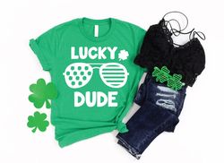 lucky dude shirt,lucky shamrock shirt,saint patricks day shirt,clover shirt,shamrock shirt,irish green tee, st patricks