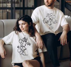 comfort colors mickey and minnie sketch shirt, disney family shirt, disney sketch shirt, disney trip shirt, mickey sketc